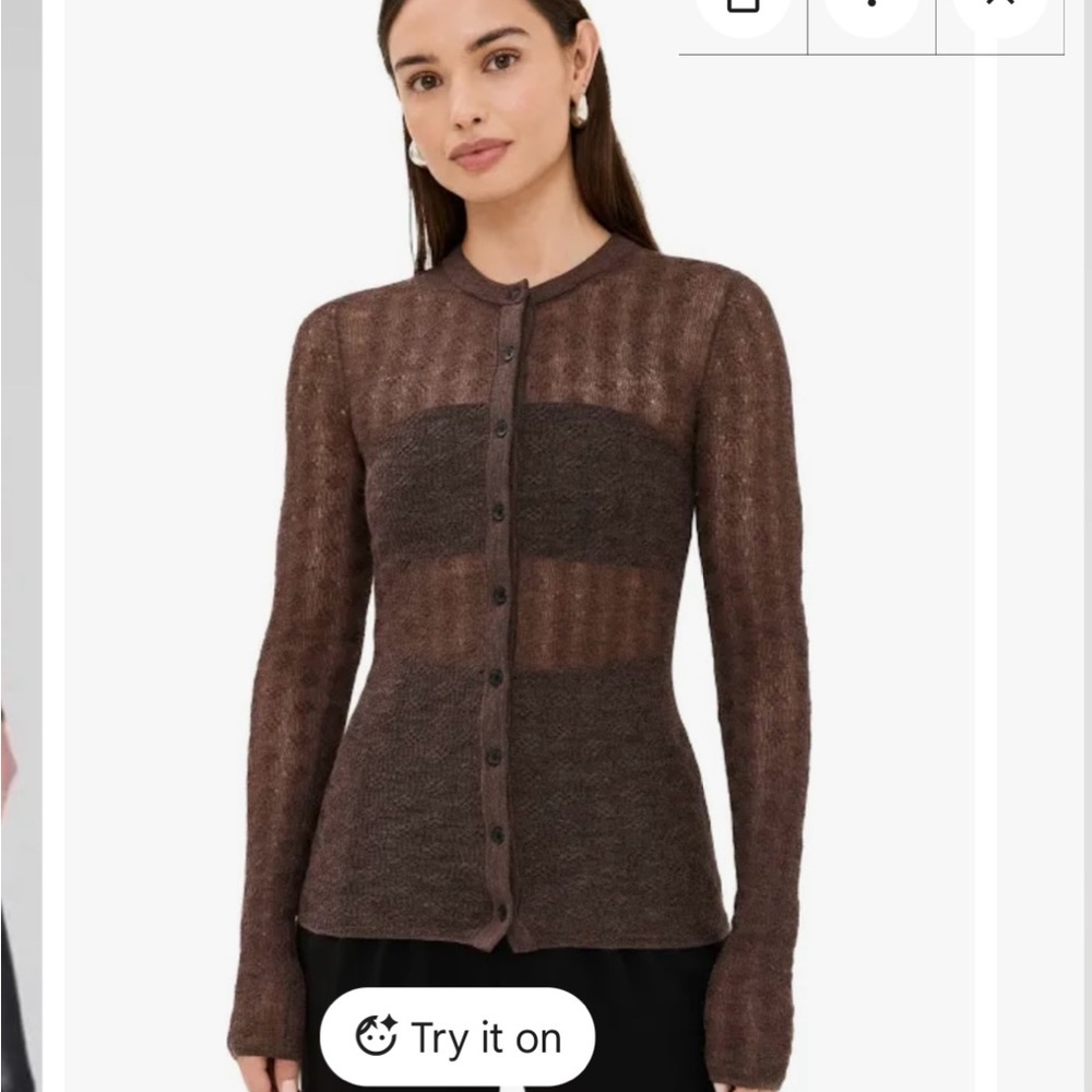 A.L.C. Chocolate Sheer Women's Cardigan